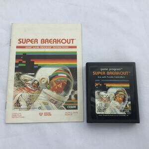 Atari Super Breakout Game & Manual CX2608 1981 Vintage 2600 Series